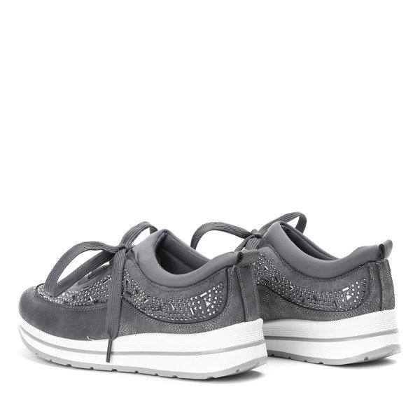Szare buty sportowe z cyrkoniami Austen - Obuwie