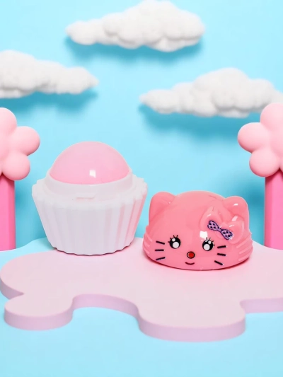 Balsam de buze pentru copii cu un pisoi într-un cupcake – hidratează și regenerează
