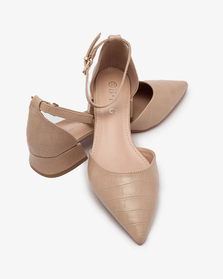 Balerini bej de damă cu decupaj Sefozi- Footwear