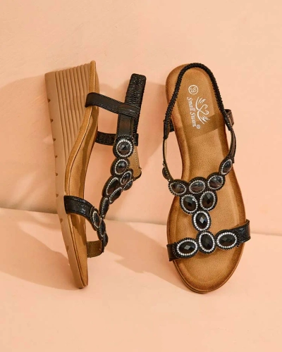 Royalfashion Sandale de damă cu zirconiu Obrina