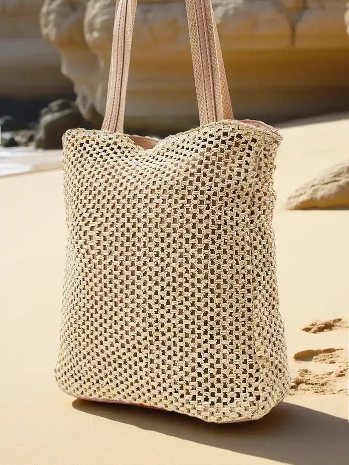 Royalfashion Geantă mare din paie pentru femei