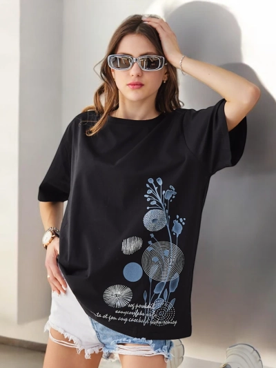 Royalfashion Tricou de bumbac pentru femei cu imprimeu