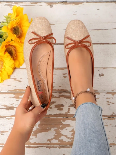 Pantofi balet pentru femei Royalfashion cu sclipici și o fundiță Aramie