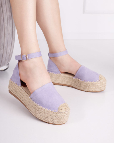 OUTLET Sandale dama violet a'la espadrile pe platforma Olikar - Pantofi