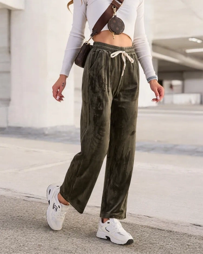 Royalfashion Pantaloni de trening pentru femei a'la velour