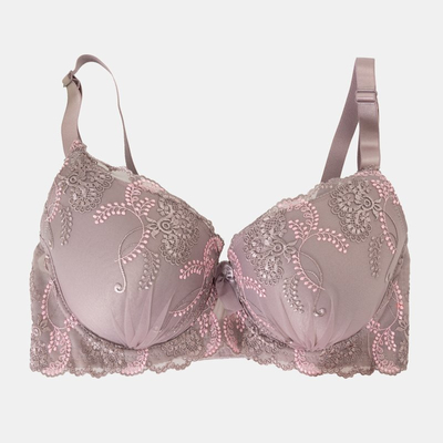 Sutien căptușit violet cu dantelă - Lenjerie de corp