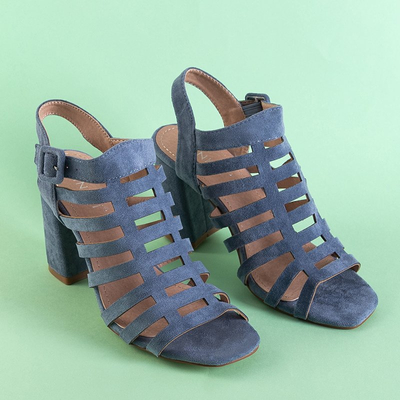 Sandale cu dungi albastre pentru femei pe postarea unui Sim - încălțăminte