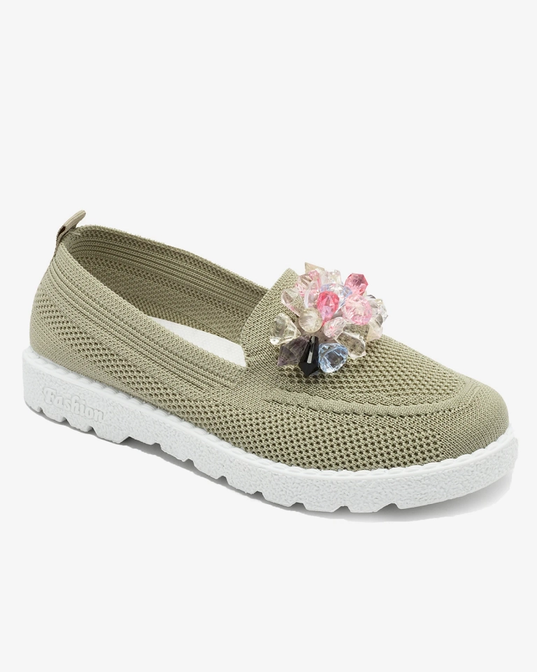 Royalfashion Pantofi sport de damă de culoare verde închis împodobiți Enweta