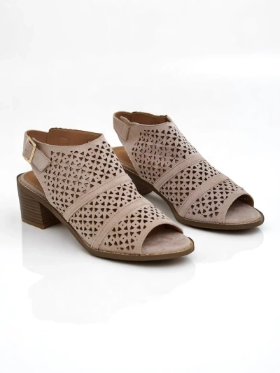 Royalfashion Sandale de dama cu toc mic, ajurate, Elira