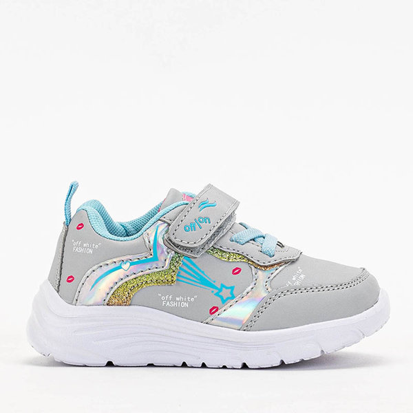 OUTLET Pantofi sport pentru fete gri deschis cu imprimeu Jako- Footwear