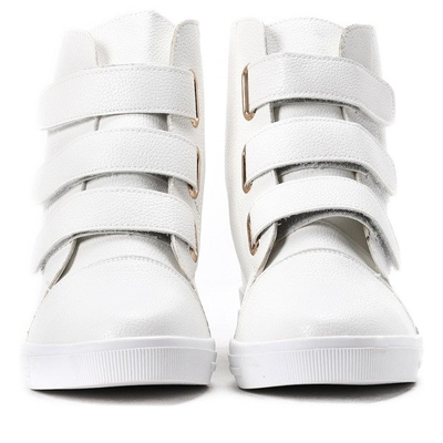 Białe sneakersy na koturnie Ellen- Obuwie