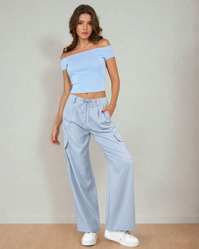 Royalfashion Pantaloni largi de damă cu buzunare