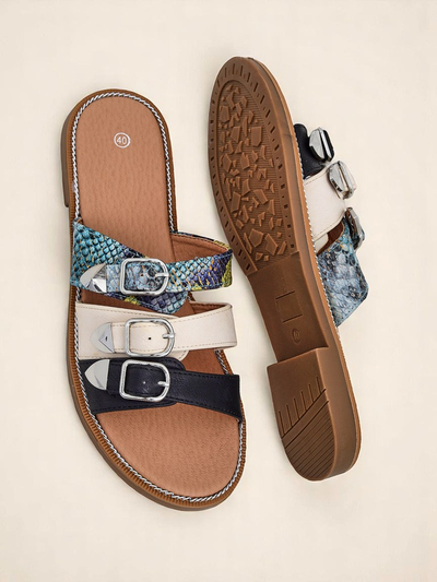 Royalfashion Dames platsool Snake Chic-pantoffels