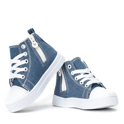 Niebieskie dziecięce trampki na zamek Sky - Obuwie