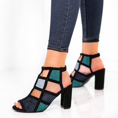 Kolorowe sandały na słupku z wycięciami Nahia - Obuwie