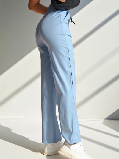 Pantaloni largi din țesătură pentru femei Royalfashion cu bumbac