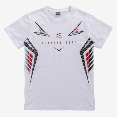 Tricou bărbătesc din bumbac imprimat alb - Îmbrăcăminte