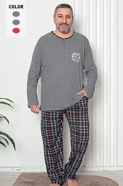 Royalfashion Pijama pentru bărbați gri închis