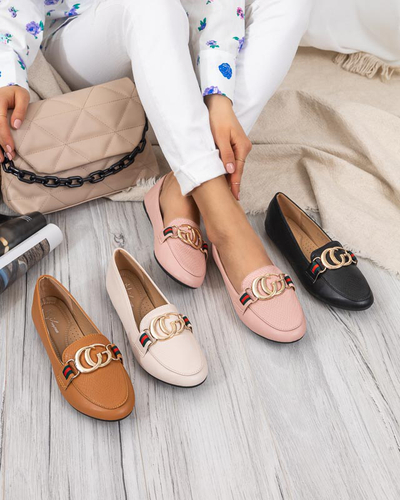 Mocasini de dama cu decor camel Meneris - Incaltaminte