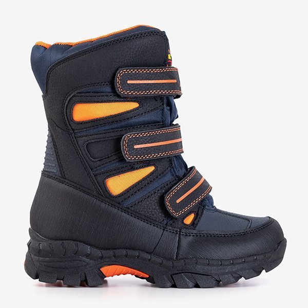 Cizme de zăpadă băieți negre și portocalii de la Dyzio - Pantofi