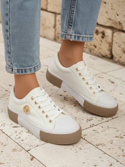 Adidași albi de damă Aurelio Canvas