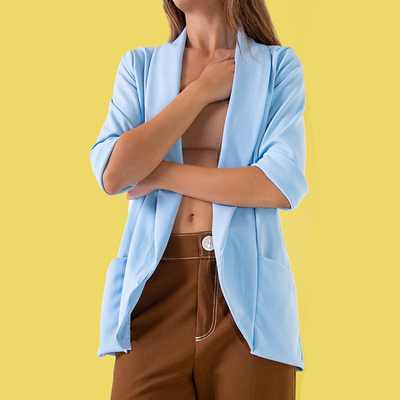 Pelerină albastră pentru femei fără fixare - Îmbrăcăminte