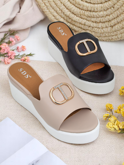 Royalfashion șlapi wedge pentru femei Daffin