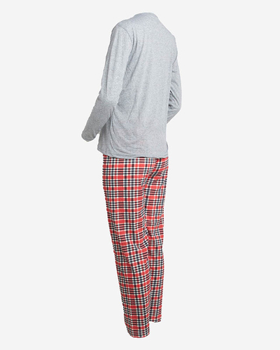 Pijama de damă din 2 piese gri cu om de zăpadă- Îmbrăcăminte