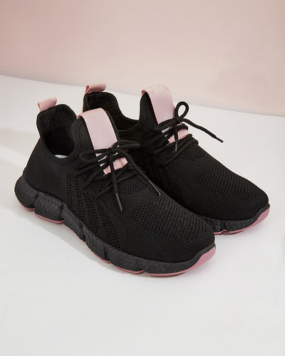 Pantofi sport de dama Bommgi negri si roz - Incaltaminte