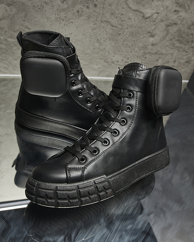 Pantofi sport de damă negri cu husă Efiffe- Footwear