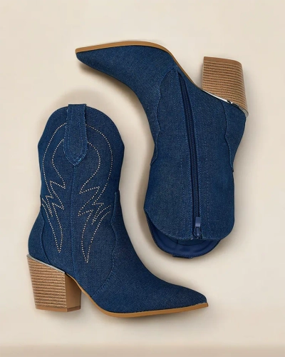 Cizme cowboy de damă Royalfashion pe un toc Konoko