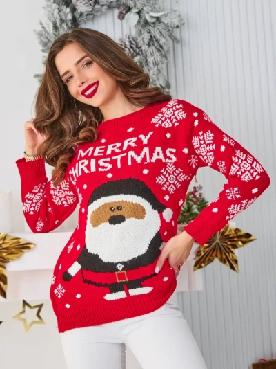 Royalfashion Pulover de Crăciun pentru femei cu Moș Crăciun
