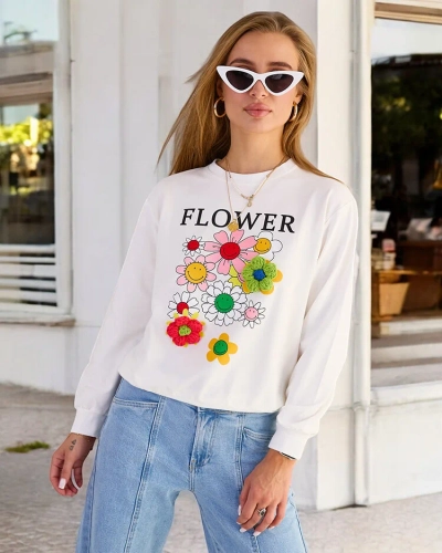 Royalfashion Hanorac cu imprimeu subțire din bumbac pentru femei
