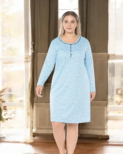 Royalfashion Cămașă de noapte pentru femei cu imprimeu MĂRIME MARE