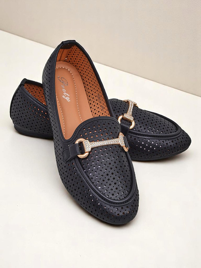 Royalfashion Rafalle mocasini ajurați de damă
