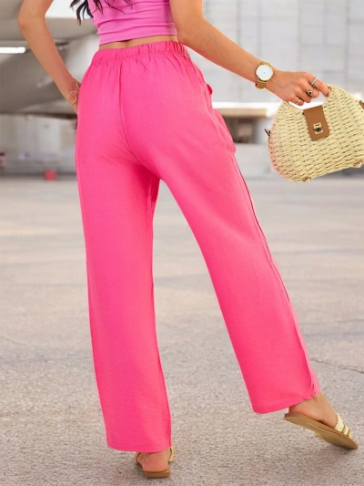 Royalfashion Pantaloni largi din țesătură pentru femei