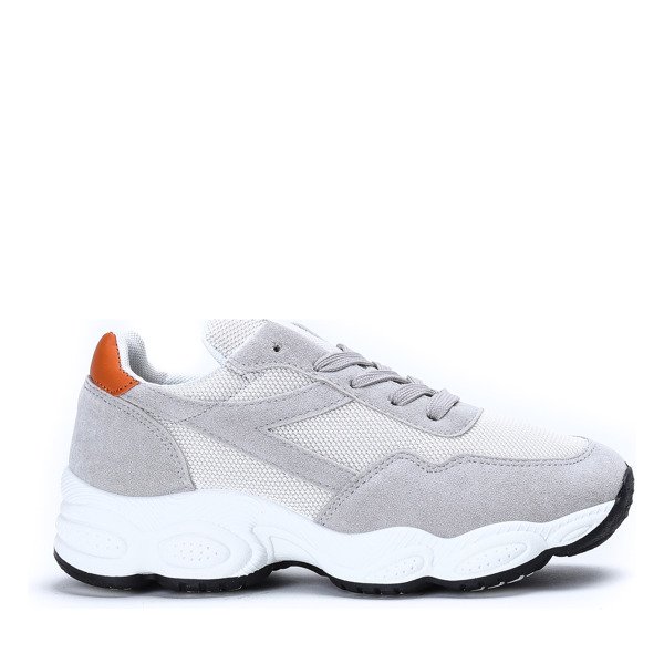 Biało - szare buty sportowe na wyższej podeszwie Faith - Obuwie