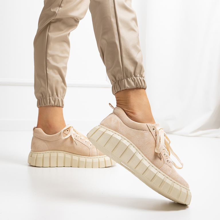 OUTLET Pantofi sport damă Ristao țesuți bej - Încălțăminte