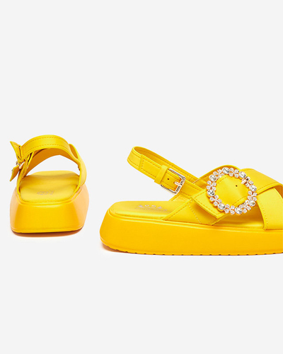 OUTLET Sandale plate galbene dama Senire - Pantofi