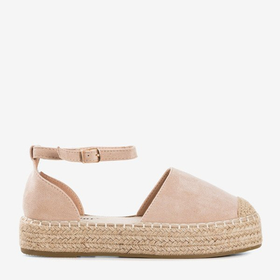 OUTLET Espadrile de dama bej pe platforma Maritel - Pantofi