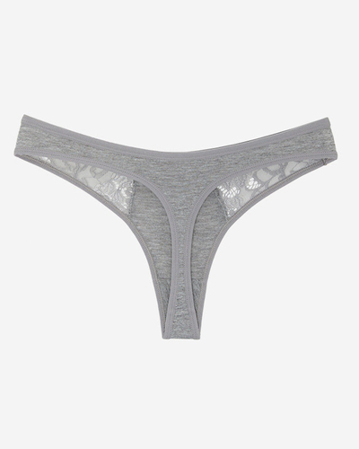 Chiloți tanga dama dantela gri - Lenjerie intima