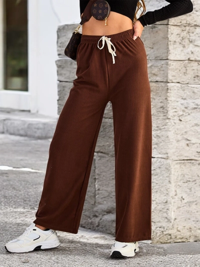 Royalfashion Pantaloni largi cu nervuri pentru femei