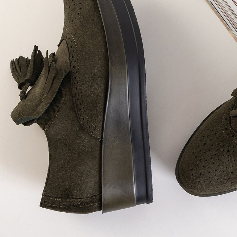 Încălțăminte pentru femei verde închis pe platforma Jacob - Încălțăminte