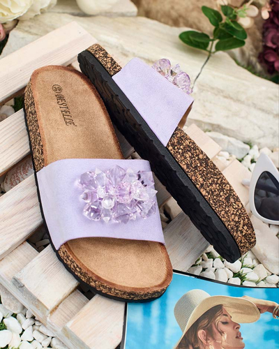 Royalfashion Șlapi de damă Villo cu pietre prețioase