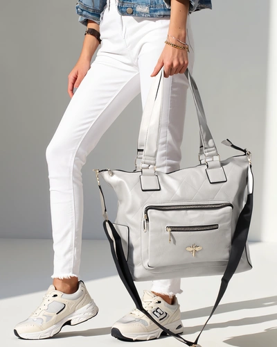 Geantă de mână Royalfashion pentru femei, din eco-piele, cu un buzunar pe față