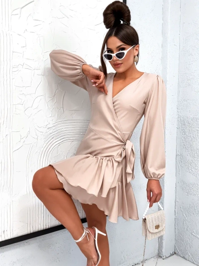 Rochie mini legată Royalfashion pentru femei cu volane