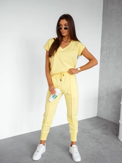 Royalfashion Set casual din bumbac pentru femei, cu mâneci scurte