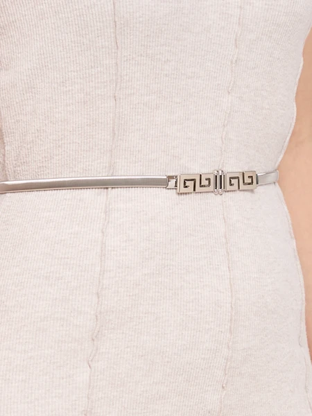 Pase metalică argintie pentru femei Herakles Greca glamour stilată 64-100 cm