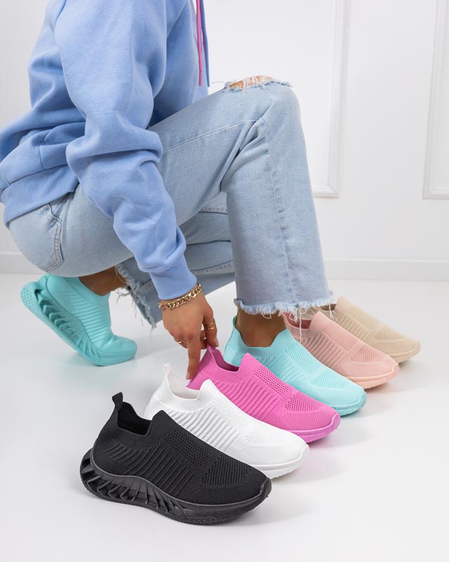 Pantofi sport de damă cu slip-on albi Dinging - Încălțăminte