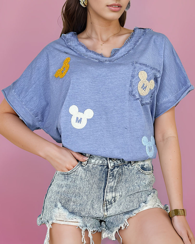 Royalfashion Tricou pentru femei cu petice